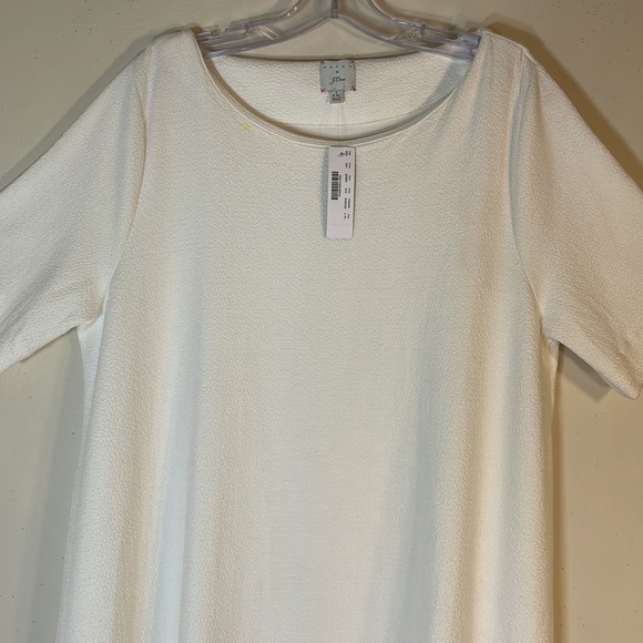 NWT. HATCH X J. Crew L/XL White Textured Short Sleeve Shift Maternity Dress. - Picture 4 of 10